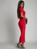 Rotes Midi-Bleistiftkleid mit Rollkragen FG674 – Online-Shop – Boutique